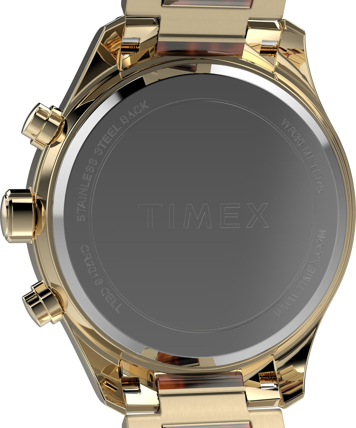 Timex Trend Reloj para Mujer, Pulsera de aleación Dorada, Esfera Negra, Caja Dorada, 38 mm, TW2Y28300