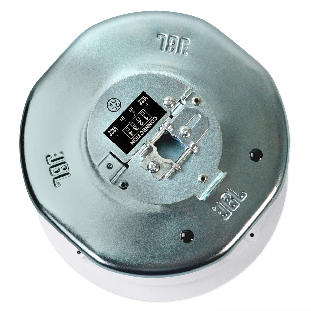JBL Professional Control 26C 2-Way, 6.5” Round In-Ceiling Speaker with Metal Back-Can. 16 Ohm, 150 Watt. Sold as Pair. White, Paintable Grille.