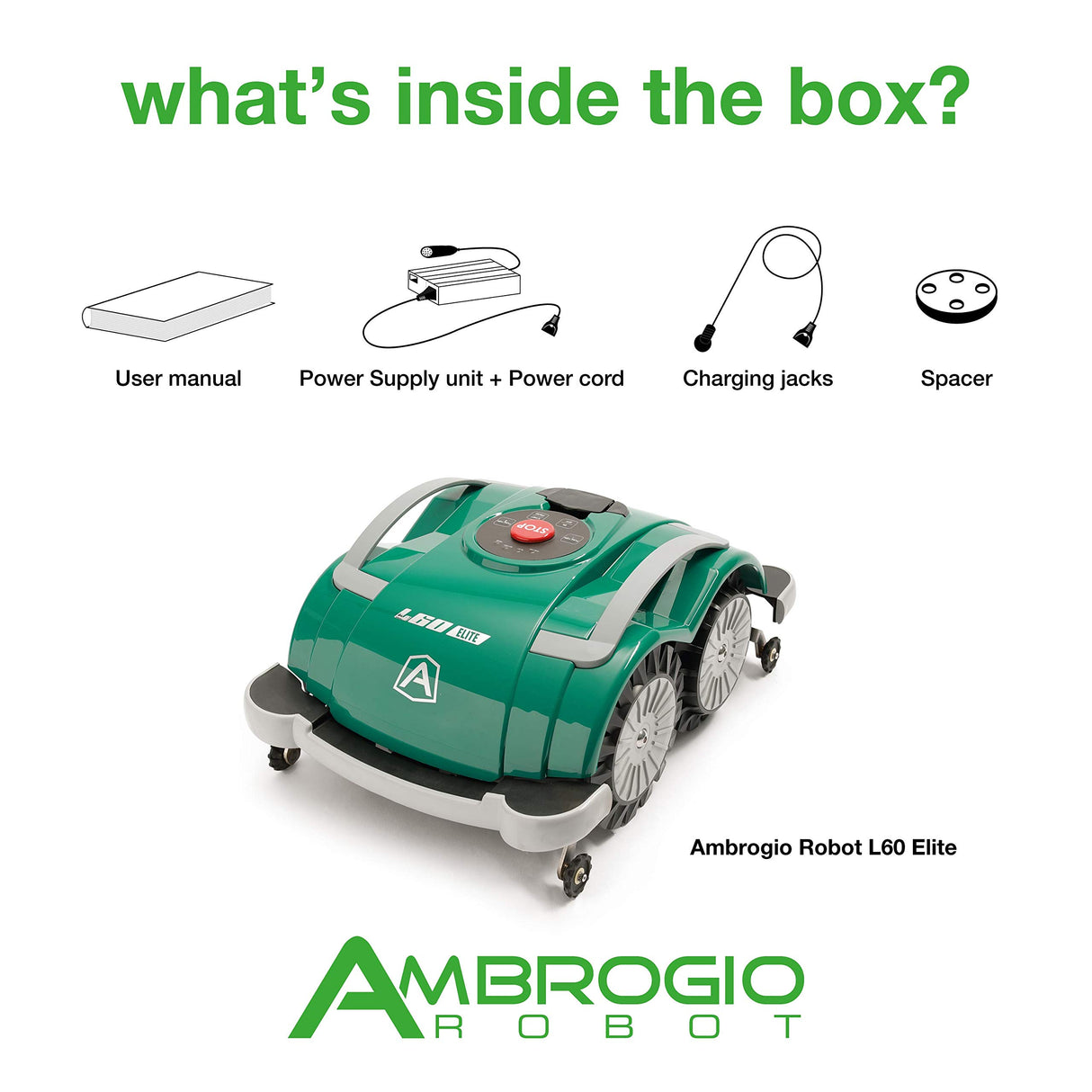 Ambrogio Robot AM060L0K9Z Rasaerba Zucchetti Ambrogio L60 Elite, Verde, 200 Mq