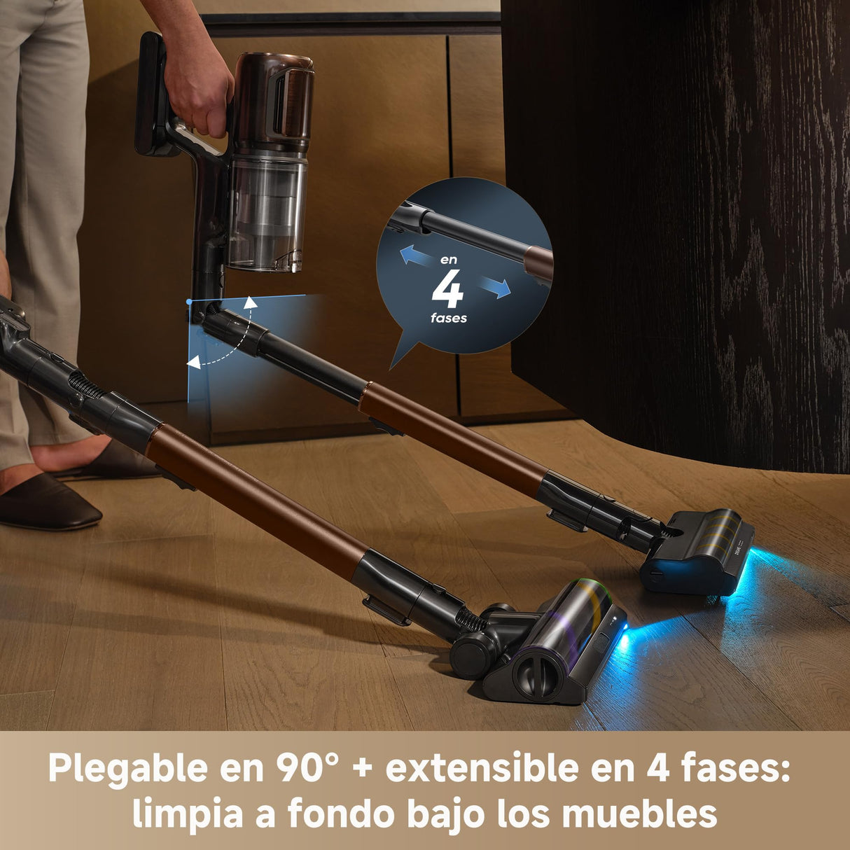 DREAME V30 Aspirador Sin Cable, Limpieza a 0 mm de Los Bordes, Succión de 330 AW, Antienredos, Limpieza de Alfombras de Pelo Largo y Suelos Duros, Limpieza de Pelos de Mascotas, Auto. Máx. de 90 Min