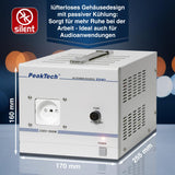 PeakTech 2240 - Transformador de Aislamiento, Dispositivo de Medición, Toroidal, Galvánico, Clase de Protección 1, Uso Móvil, Voltaje de Entrada 230 V, Potencia de Salida 500 W - 160 x 125 x 235 mm