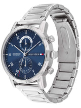 Tommy Hilfiger Reloj Analógico de Cuarzo Multifunción para Hombre con Correa de Acero Inoxidable Plateada - 1710401