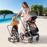 Smoby Cybex - Cochecito para Muñecos, en Color Gris, para Niños a Partir de 3 Años - 37 x 21,5 x 61,5 cm