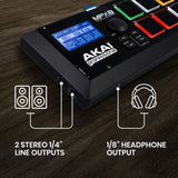 AKAI Professional MPX8 - Controlador USB MIDI y lanzador de samples portátil con 8 pads sensibles a la velocidad y ranura para tarjeta SD