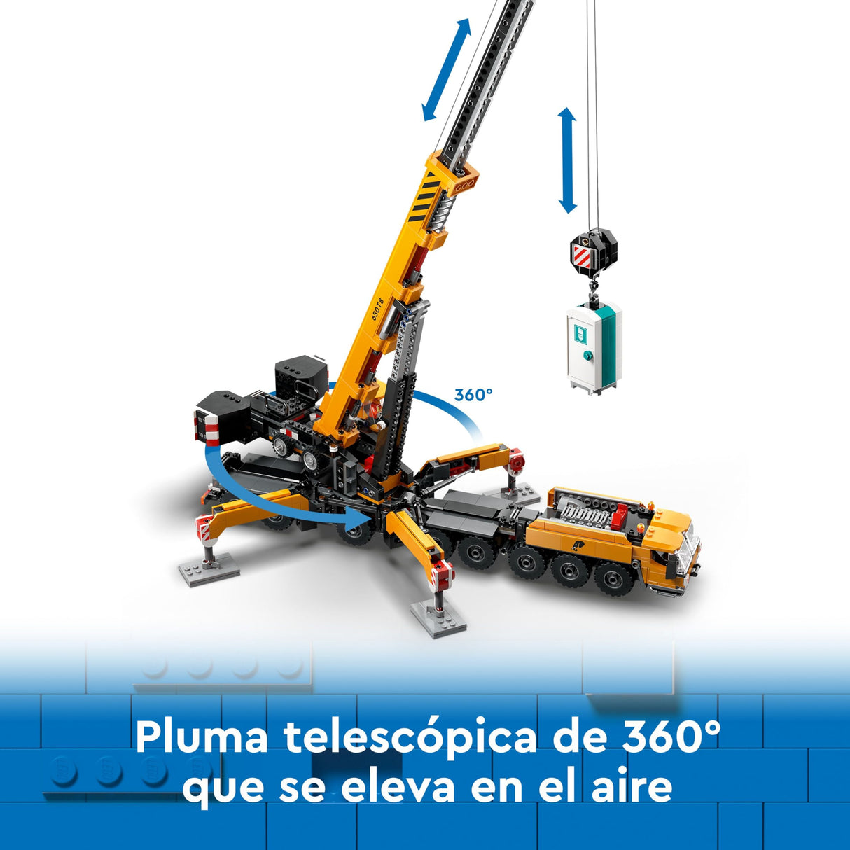 LEGO City Grúa de Obra Móvil Amarilla de Juguete de Construcción, Regalo para Niños y Niñas de 9 Años o Más, Juego Creativo con Vehículos, 4 Minifiguras de Obreros para el Juego de rol 60409