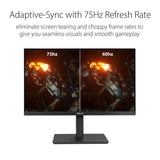 ASUS VA27EQSB - Monitor Eye Care (27 Pulgadas, Full HD, IPS, sin Marco, 75 Hz, Adaptive-Sync, luz Azul de Baja Intensidad, antiparpadeo, diseño ergonómico, Puede montarse en la Pared)