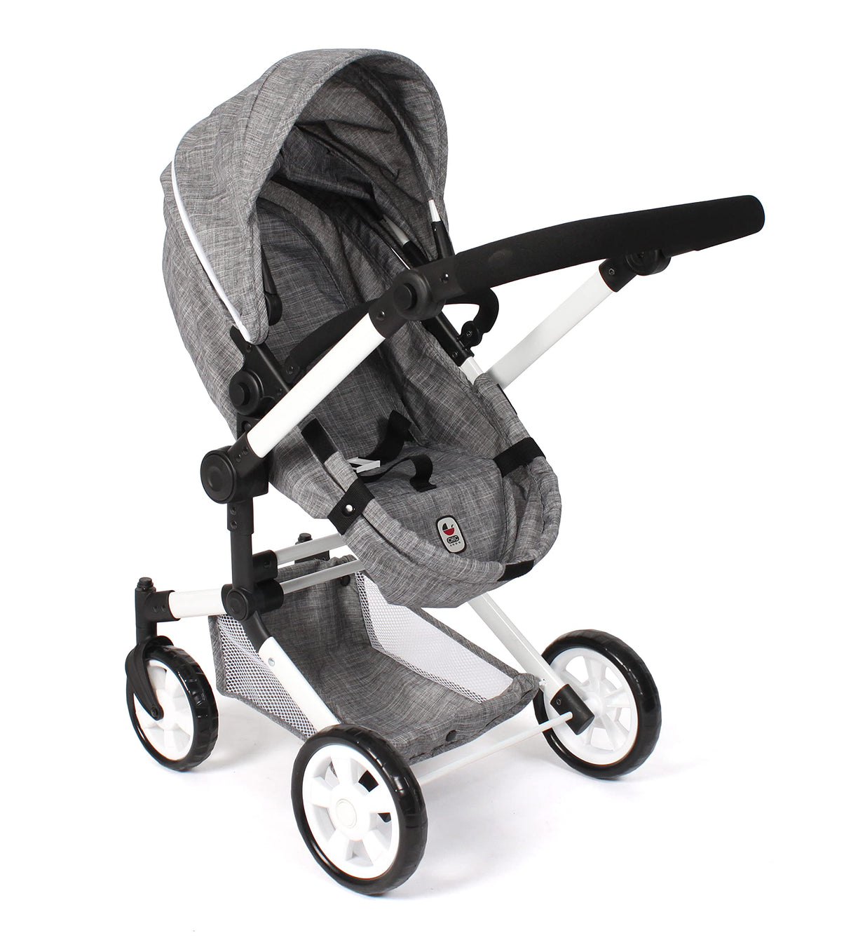 Bayer Chic 2000 - Cochecito para muñecas Linus, 3 en 1 para niños de 4 a 8 años, Juego de Cochecito para muñecas, Vaqueros Grises