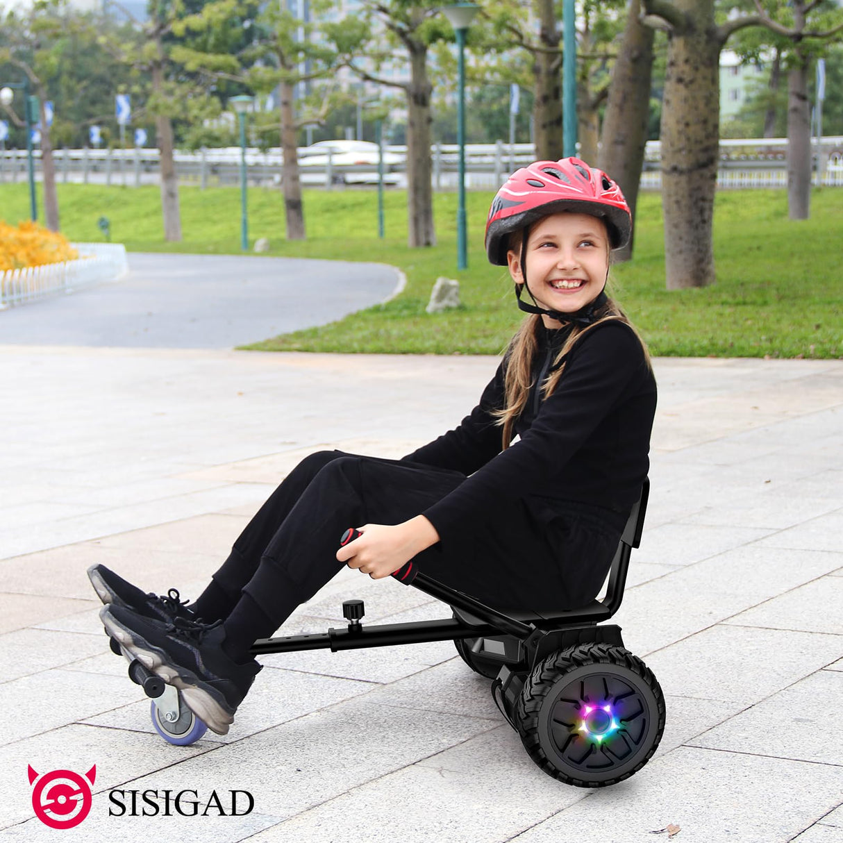 SISIGAD Hoverboard go Kart Seat,8.5" Off Road Hoverboards with LED Lights, All Terrain Hoverboards, Self Balancing Scooter with Bluetooth