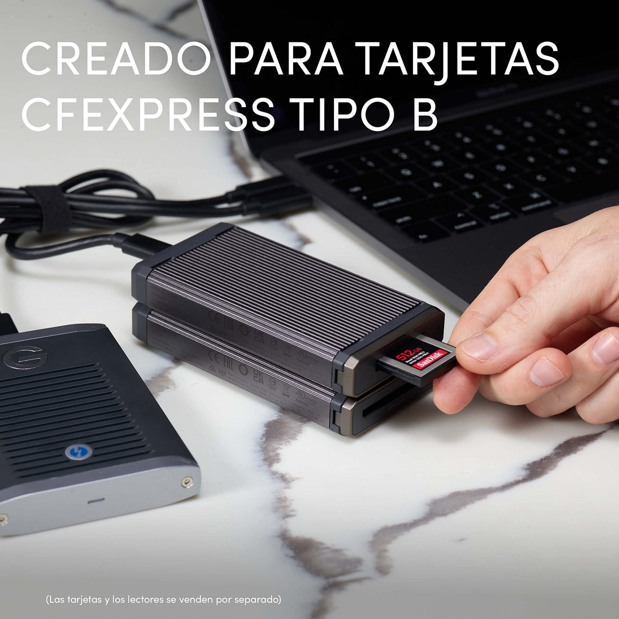 SanDisk Professional Pro-Reader Cfexpress Lector de Tarjetas con transferencias superrápidas de Contenido Multimedia, Negro