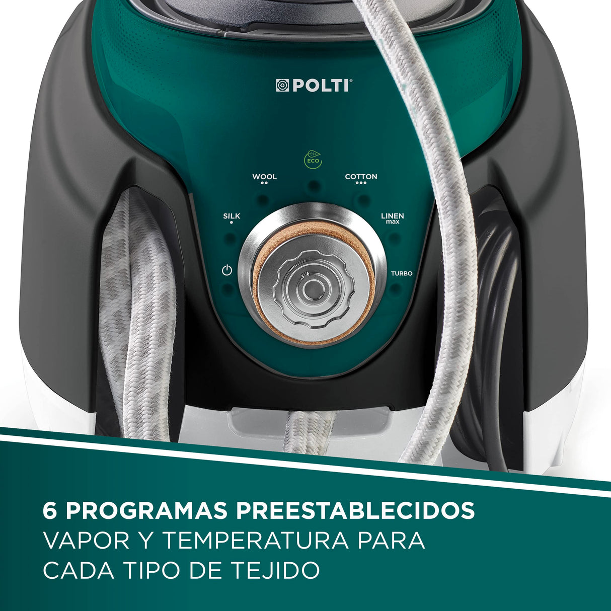 Polti La Vaporella XT120C, Plancha de Vapor con Caldera, 8,5 Bar de Presión, Función Eco, Autonomía Ilimitada, 1,5 L de Capacidad, Potencia 2350 W, Pulso de Vapor 600 g, Turquesa y Gris