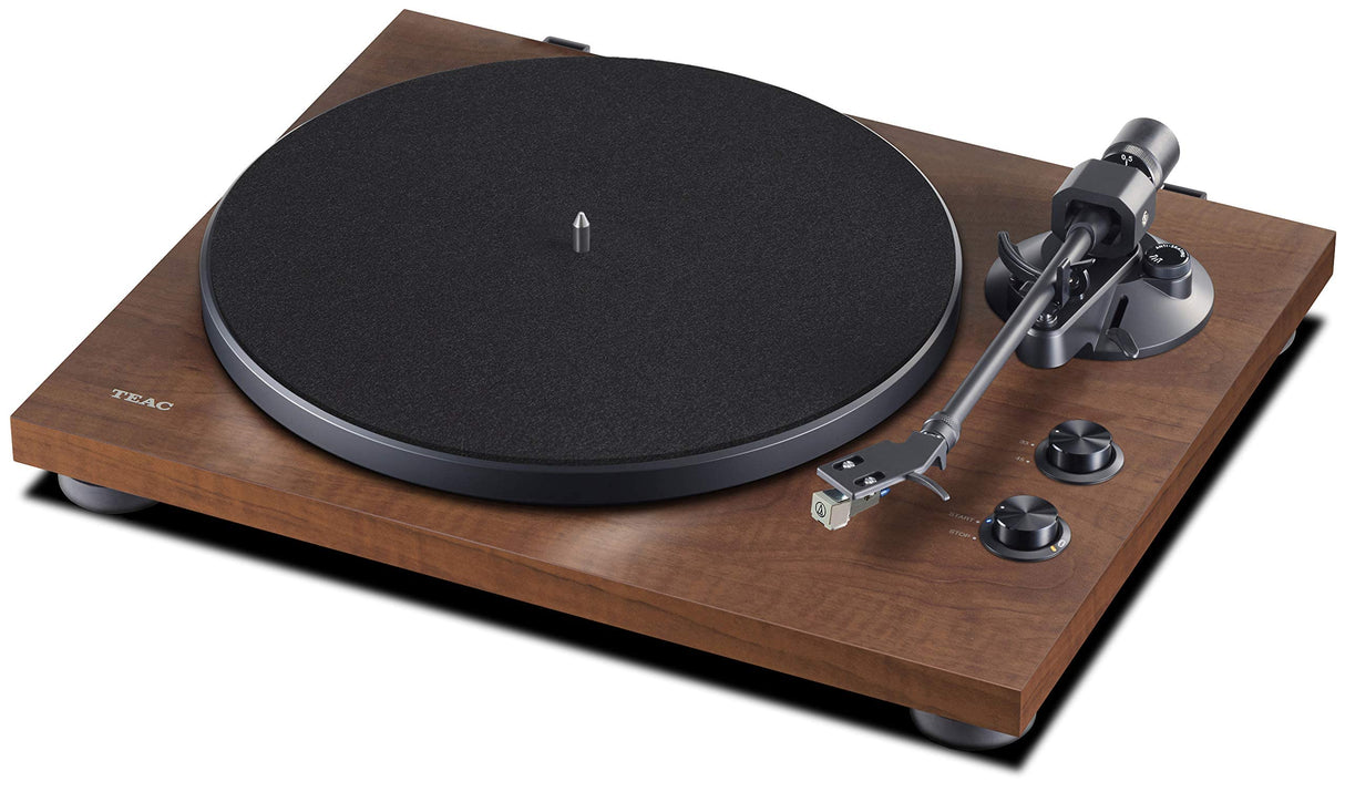 Teac TN-280BT-A3/WA HiFi Turntable (transmisor Bluetooth, transmisión por cinturón, 33/45/78 RPM, preamplificador Phono Incorporado, gabinete de MDF de Alta Densidad), Nogal