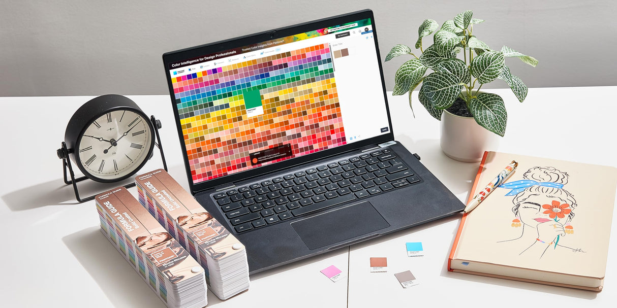 Pantone Guía de Fórmulas GP1601B (Edición Color del Año 2025) - Abanicos de color con y sin revestimiento para referencia de color en disposición cromática