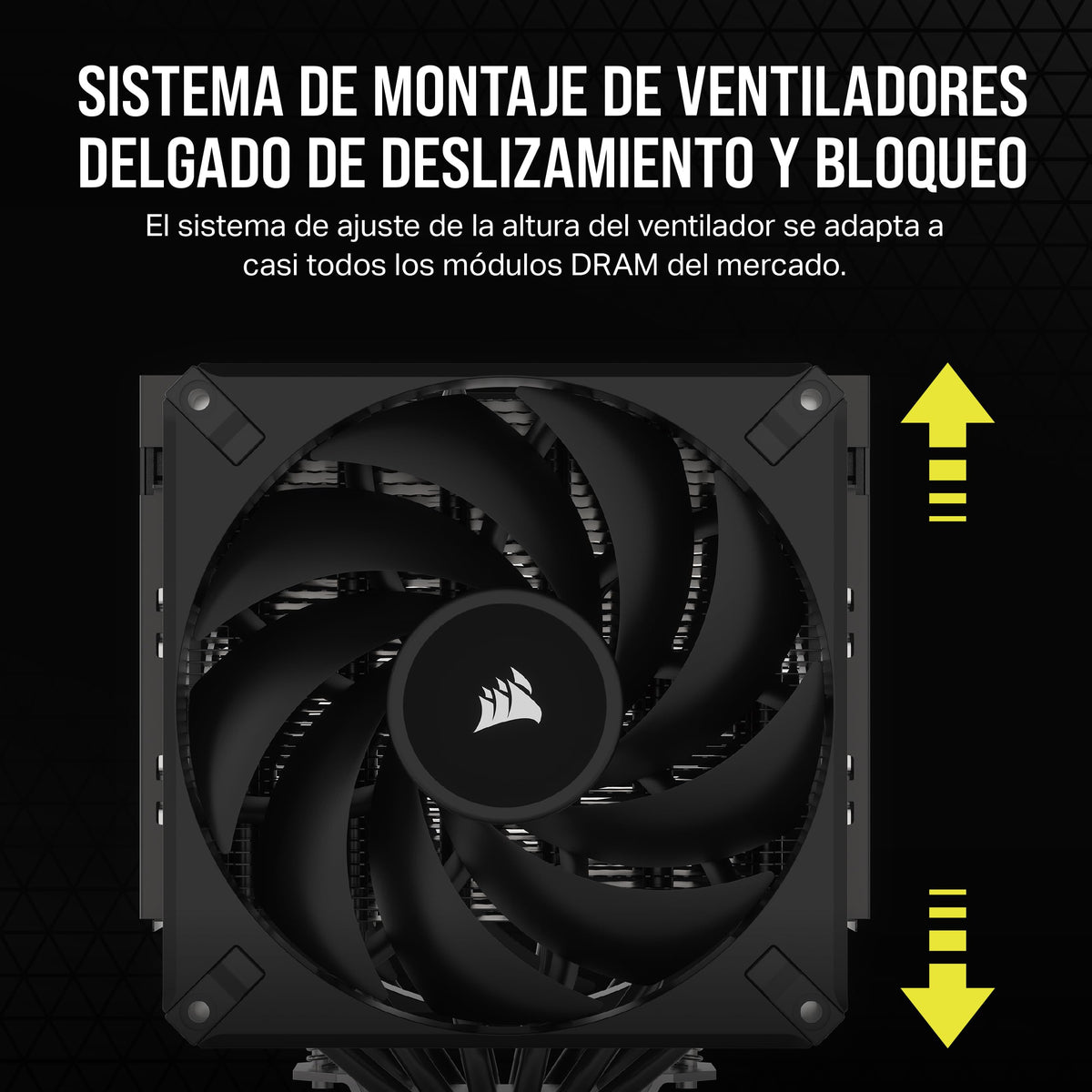 CORSAIR A115 Torre de Alto Rendimiento para CPU - Enfría hasta 270W TDP - Montaje de Ventilador Deslizante y de Bloqueo - Dos Ventiladores Corsair AF140 Elite - Pasta Térmica Preaplicada - Negro