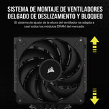CORSAIR A115 Torre de Alto Rendimiento para CPU - Enfría hasta 270W TDP - Montaje de Ventilador Deslizante y de Bloqueo - Dos Ventiladores Corsair AF140 Elite - Pasta Térmica Preaplicada - Negro