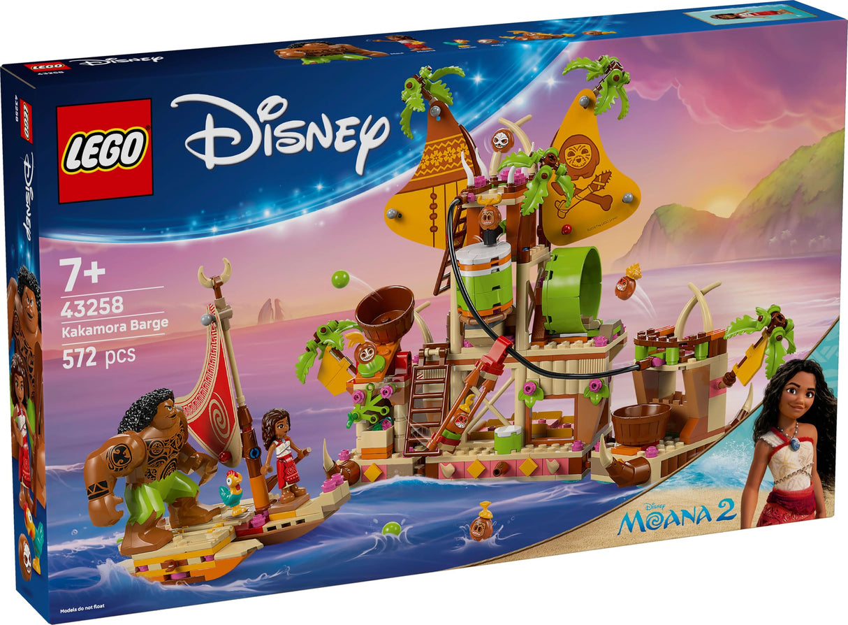LEGO | Disney Vaiana 2 Barcaza de los Kakamora - Barco de Juguete con Tesoro Para Niñas y Niños de 7+ Años - Mini Muñeca de Vaiana y Figura de Maui - Regalo de Cumpleaños Coleccionable para Fans 43258
