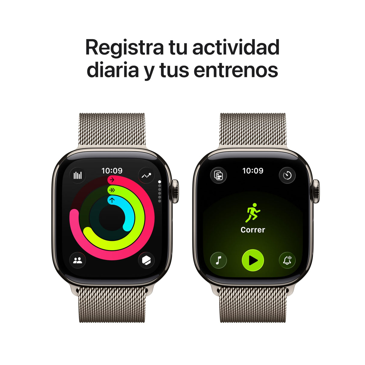 Apple Watch Series 11 GPS+Cellular con Caja de Titanio Natural de 42 mm y Pulsera Milanese Loop en Color Natural. Calidad del Sueño,monitores de entreno y Salud,Pantalla Siempre Activa