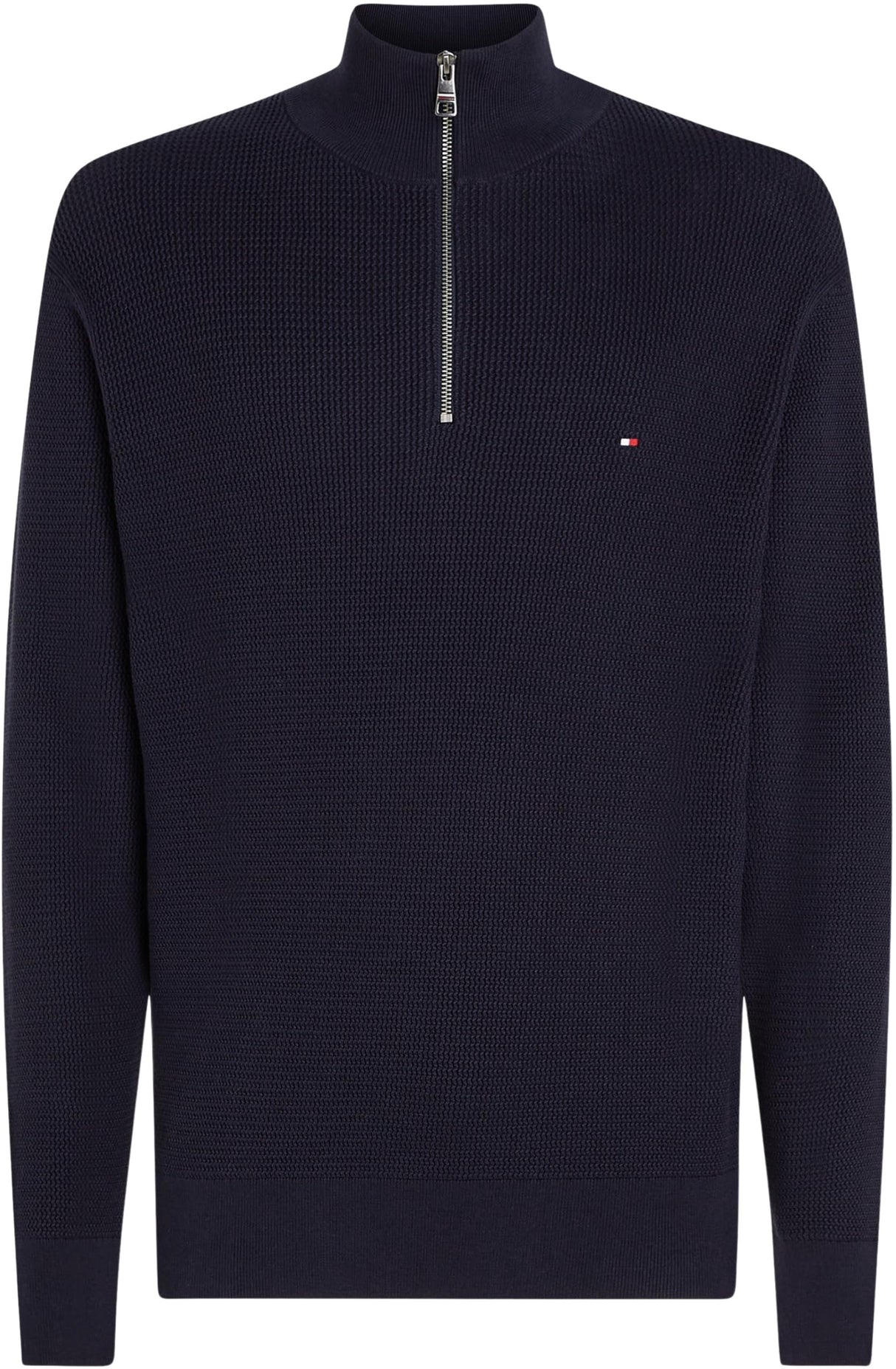 Tommy Hilfiger Jersey con Cremallera Hombre Racking Structure con Cuello Vuelto, Azul (Desert Sky), XL