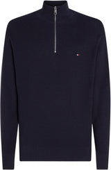 Tommy Hilfiger Jersey con Cremallera Hombre Racking Structure con Cuello Vuelto, Azul (Desert Sky), XL