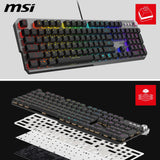 MSI Strike 600 Silent FR Teclado Gaming Silencioso - Interruptores táctiles Kailh Midnight Pro Silent, Teclas ergonómicas, Base Antideslizante, RGB Mystic Light por Tecla, USB 2.0 - Tamaño Completo