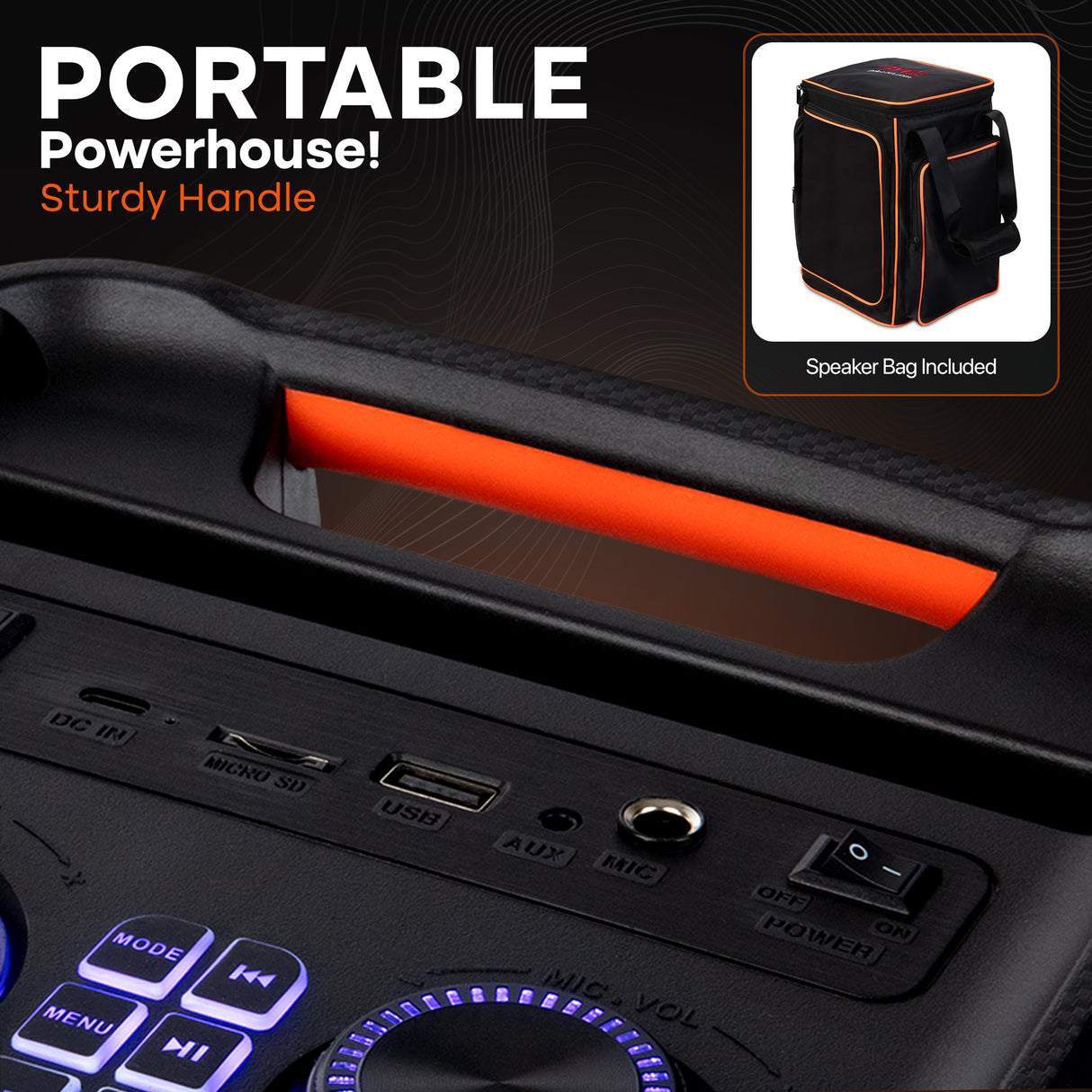 Pyle Altavoz de Fiesta Bluetooth, Sistema True Wireless Stereo, Grande, Portatil