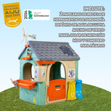 FEBER - Recycle Eco House, Casita Infantil Hecha de Plástico Reciclado, Puerta Abatible, Colores Luminosos y Resistentes a la Luz Solar, Montaje Fácil, A Partir de 3 años, Famosa (FEH26000)