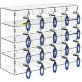 VEVOR Casillero de Almacenamiento para teléfono móvil, Cabina telefónica de acrílico con Cerradura, 20 Ranuras, 53x18x42,5 cm, gabinete de Almacenamiento para teléfono con Llaves, Sala de reuniones