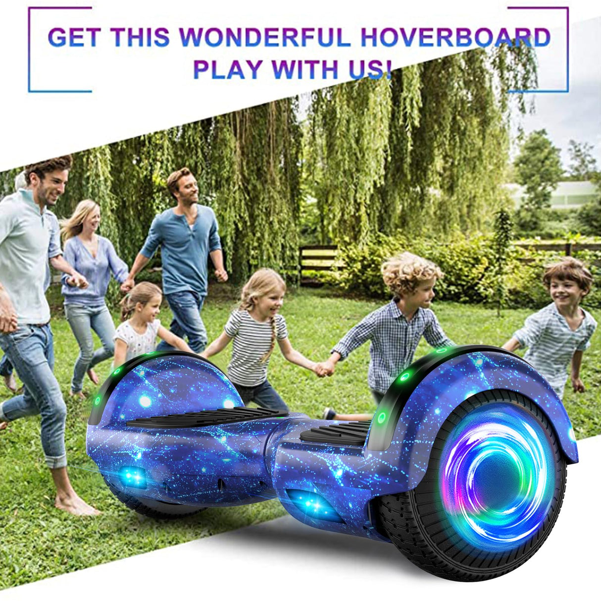 SISIGAD Hoverboard, Electric Scooters with Bluetooth & 6.5" Flash Wheels & LED Headlights Fender Lights, All Terrain for Kids
