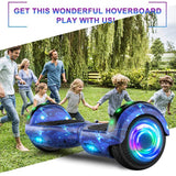 SISIGAD Hoverboard, Electric Scooters with Bluetooth & 6.5" Flash Wheels & LED Headlights Fender Lights, All Terrain for Kids
