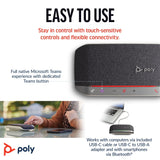 Altavoz manos libres Bluetooth portátil personal Poly Sync 20 (Plantronics) - Larga duración de la batería - Reducción del ruido o de ecos, Funciona: Teams (certificado), Zoom, PC, teléfonos celulares