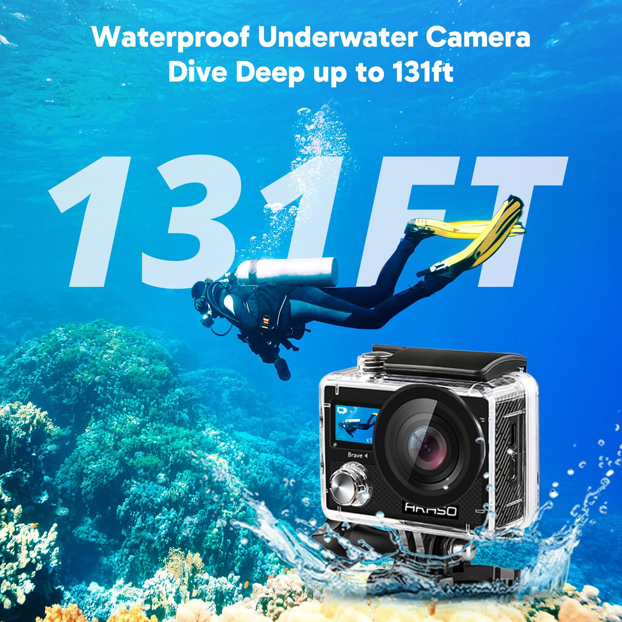 AKASO Brave 4 Cámara Deportiva 4K 20MP WiFi 5xZoom Camara de Accion