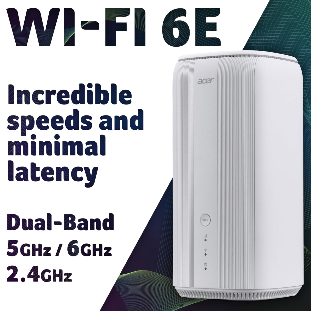 Enrutador 5G Acer Connect X6E, WiFi 6E, Conexión instantánea NFC, Tecnología 4x4 MU-MIMO, Compatible con múltiples Dispositivos