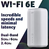 Enrutador 5G Acer Connect X6E, WiFi 6E, Conexión instantánea NFC, Tecnología 4x4 MU-MIMO, Compatible con múltiples Dispositivos