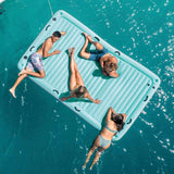 Intex 56289 Manta Flotante Hinchable, Capacidad para 4 Personas, Peso Máx. Soportado 400 kg, con 8 Asas de Sujeción y 4 Porta Bebidas, Medidas 183x310x18 cm, Hinchables para Piscina, Flotadores