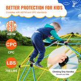 VEVOR Climbing Dome, Jungle Gym Supports 750 lbs. and Easy Assembly, 12-Foot Geometric Play Centre for Kids 3-10 Years Old, with Climbing Grip, Outdoor Playground Equipment