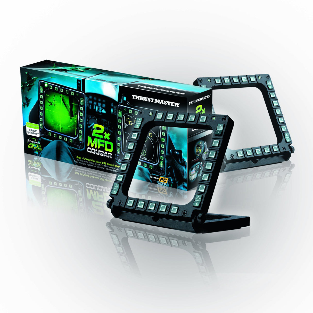 Thrustmaster MFD Cougar Pack - Pack de 2 "USB Cockpit Panels" multifuncionales, réplicas del MFD de los F-16 de la U.S. Air Force