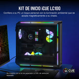 Corsair iCUE LC100 Paneles de iluminación para chasis - Minitriángulos - Kit de inicio de 9 paneles (81 LED con difusión de la luz, Sencillo acoplamiento magnético, iCUE Lighting Node PRO incluido)