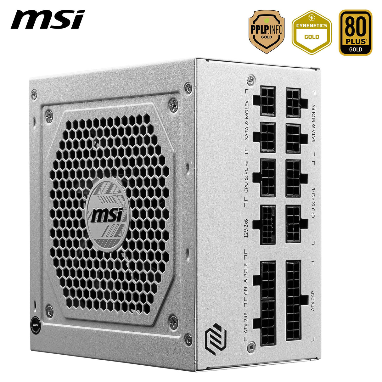 MSI Fuente de alimentación totalmente modular ATX de 850 W - MAG A850GL PCIE5 BLANCO - (Active PFC/80 PLUS Gold)