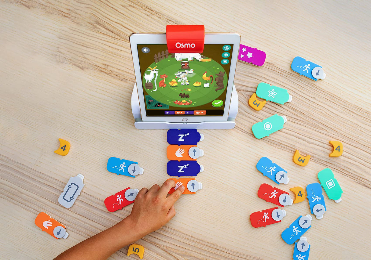 Osmo - Coding Starter Kit for iPad - 3 Hands-on Learning Games - Ages 5-10+ - Learn to Code, Coding Basics & Coding Puzzles - iPad Base Included.