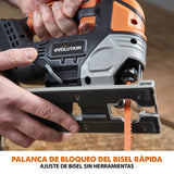 Evolution Cordless R90JGS-Li Sierra de vaivén 18v Li-Ion EXT Inc Hojas de varios materiales