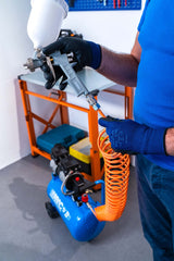 Compresor de aire silencioso EASE-AIR 24 de ABAC, compresor de aire sin aceite, presión máxima 8 bar, potencia 1 hp, Depósito 24 litros, Nivel sonoro 59 dB