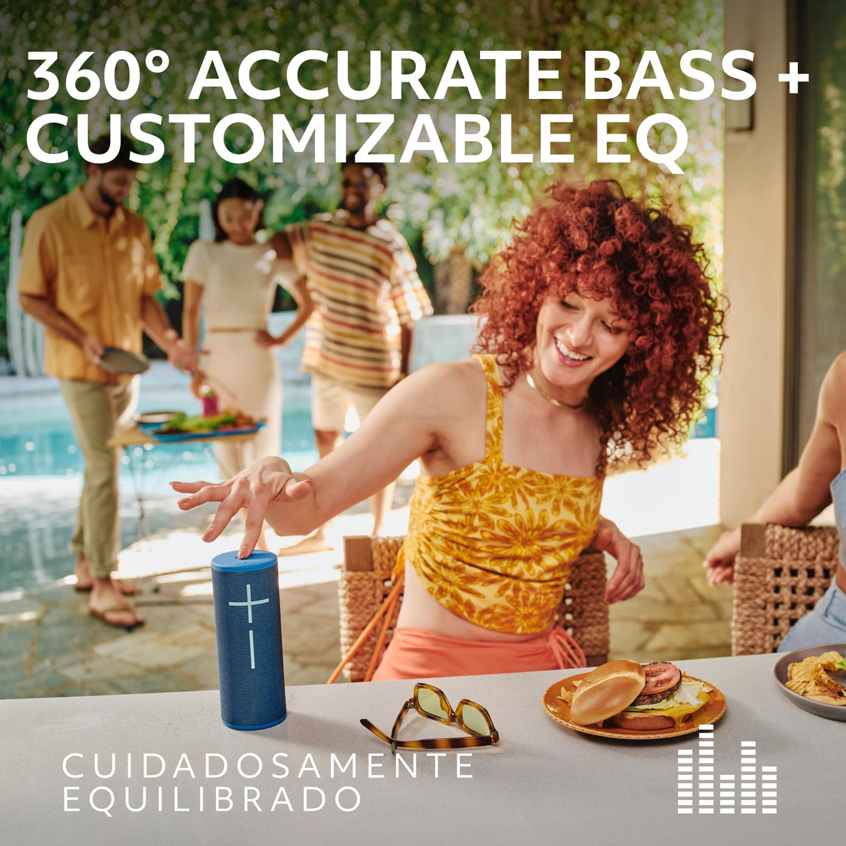 Ultimate Ears Boom 4, Altavoz Bluetooth portátil Resistente al Agua con Sonido de 360 Grados, inmersivo, nítido, Altavoz Flotante con 15 h de batería y Radio de acción de 45 m - Azul