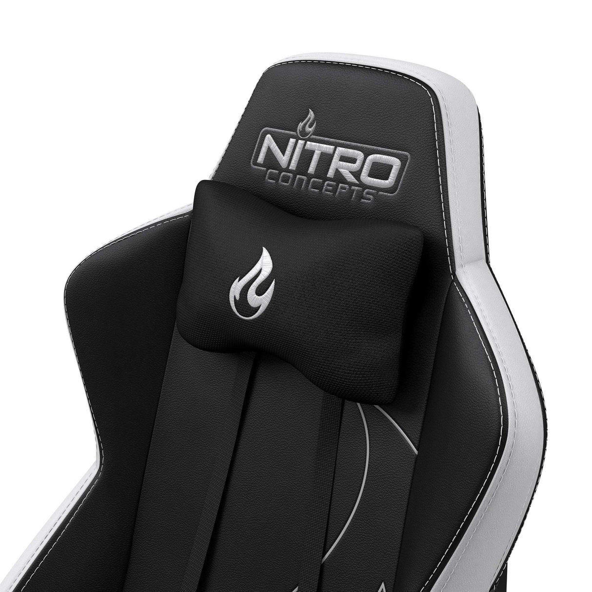 NITRO CONCEPTS Silla, Piel sintética de Poliuretano, Radiant White, 56 x 57 x 140 cm