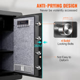 VEVOR Caja fuerte de seguridad de acero, 2.2 pies cúbicos, cerradura de teclado digital y huellas dactilares, bolsa ignífuga, protege dinero en efectivo, oro, joyas, documentos, 15.8 x 13 x 23.6