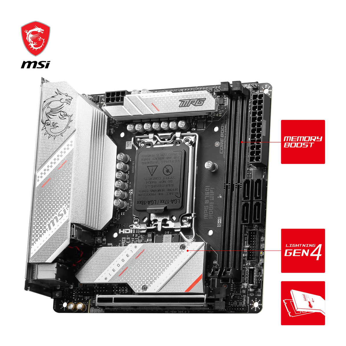 MSI MPG B760I Edge WiFi (zócalo 1700/B760/DDR5/S-ATA 6Gb/s/Mini ITX)