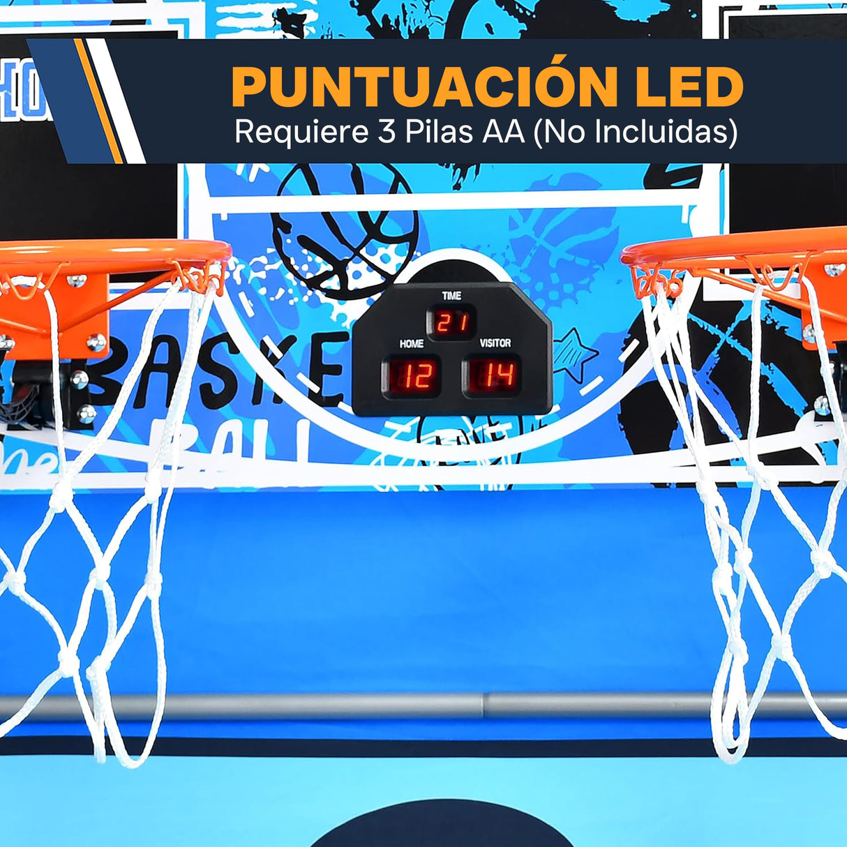 SereneLife juego baloncesto, Marcador LED digital, Plegable, Para niños y Adultos, Ideal para interiores y exteriores
