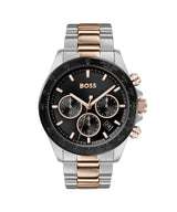 BOSS Reloj Cronógrafo de Cuarzo para Hombre de 43 mm Colección HERO con Pulsera de Acero Inoxidable de Eslabones o Malla, Función de Fecha, 3 Sub-Diales, Resistente al Agua hasta 5ATM