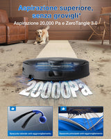 ECOVACS DEEBOT T30C Omni Robot Aspirador y friegasuelos, 20 000 Pa, ZeroTangle 3.0, TruEdge 2.0, TrueMapping 2.0, estación Omni Todo en uno, Sistema de autolimpieza automático, Negro