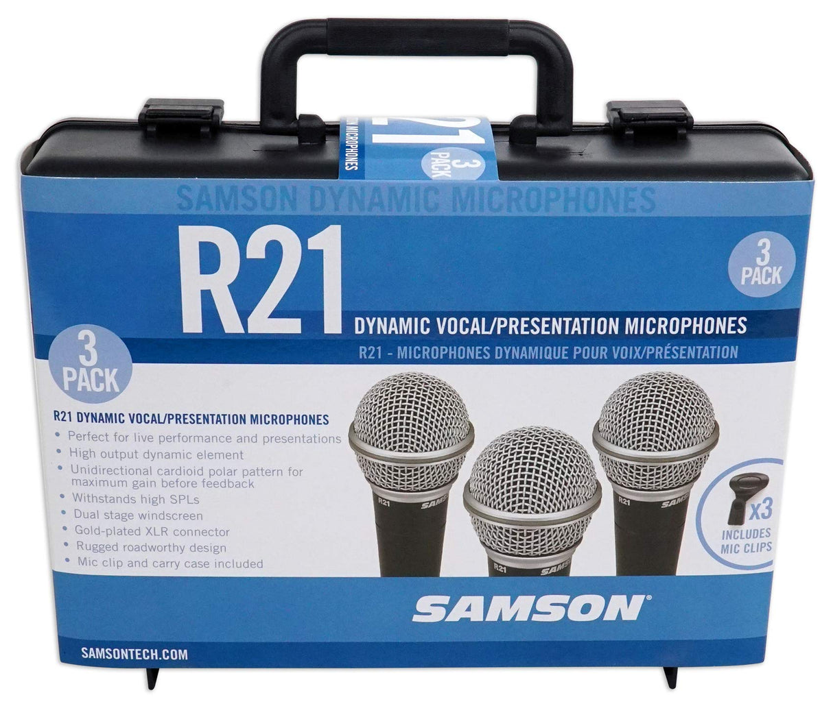 Samson R21S 3 Pack - Maleta 3 micrófonos R21