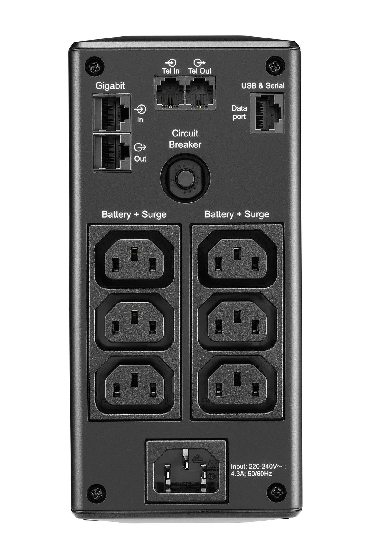 APC – Back UPS PRO by Schneider Electric - BR650MI - UPS 650VA (6 salidas IEC, Interfaz LCD, 1 GB de protección de la línea de datos)