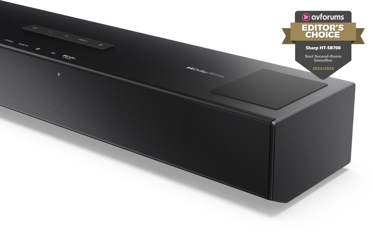 Sharp HT-SB700 Barra de Sonido Compacta 2.0.2, Dolby Atmos, Bluetooth con HDMI eARC/CEC, Potencia Total de 140 W, 52 cm, Color Negro